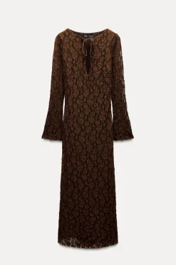 New VESTIDO LARGO ENCAJE Mujer Vestidos