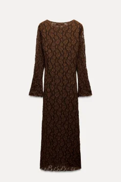 New VESTIDO LARGO ENCAJE Mujer Vestidos