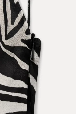 Best VESTIDO LARGO ESTAMPADO ANIMAL VOLANTES Mujer Vestidos