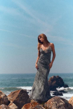 Best VESTIDO LARGO ESTAMPADO ANIMAL Mujer Vestidos