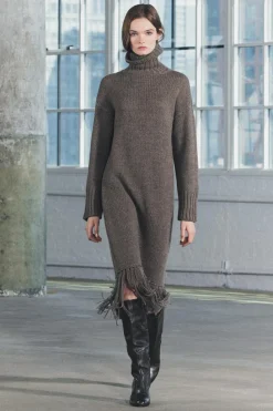 New VESTIDO LARGO FLECOS 100% LANA Mujer Vestidos|Cárdigan / Jerséis