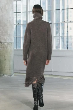 New VESTIDO LARGO FLECOS 100% LANA Mujer Vestidos|Cárdigan / Jerséis