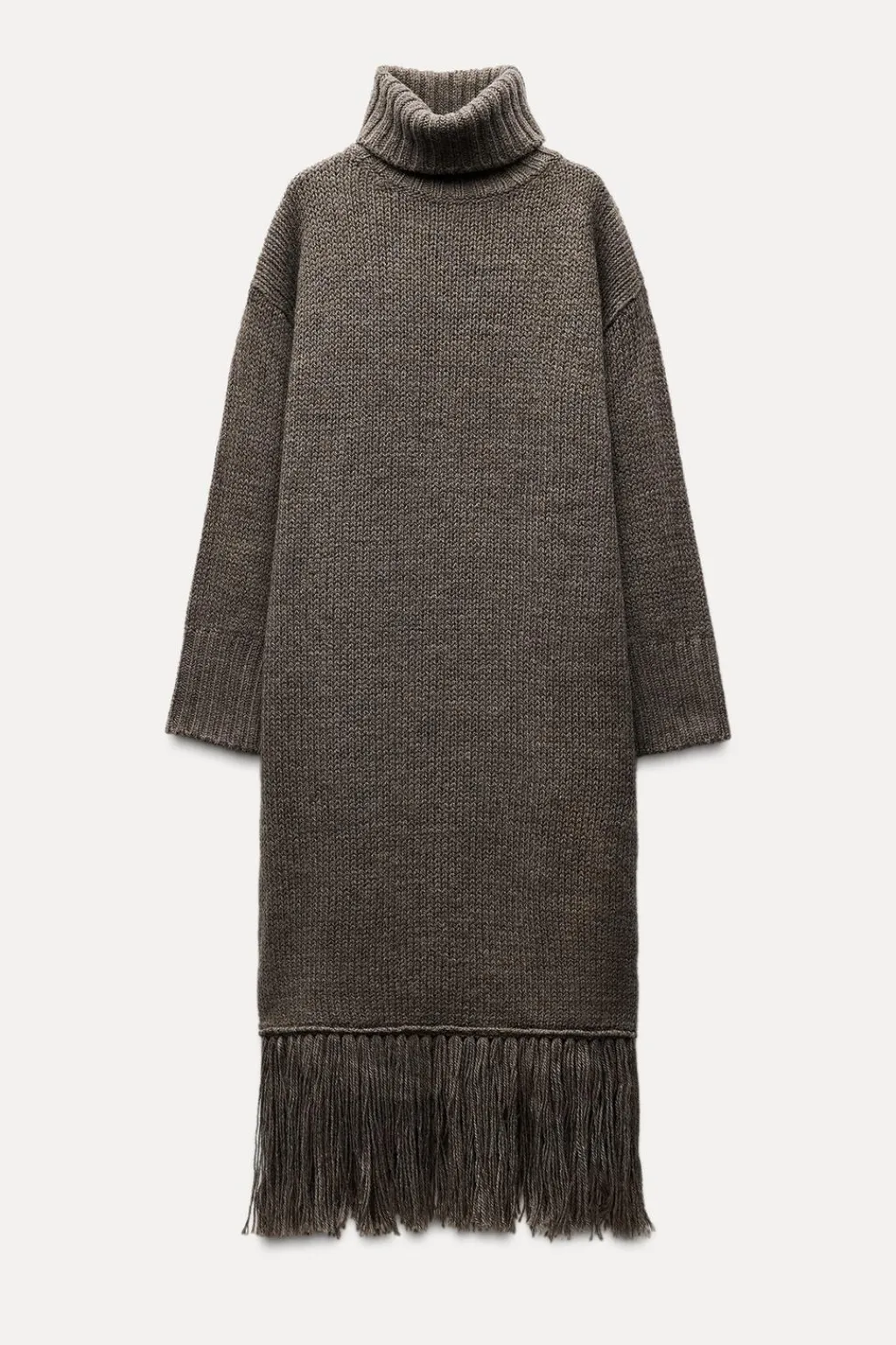 New VESTIDO LARGO FLECOS 100% LANA Mujer Vestidos|Cárdigan / Jerséis