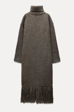 New VESTIDO LARGO FLECOS 100% LANA Mujer Vestidos|Cárdigan / Jerséis