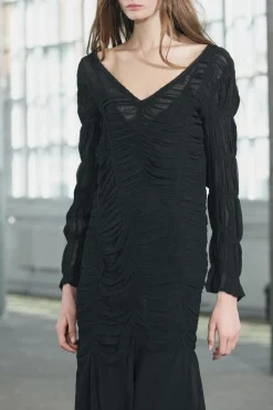 Fashion VESTIDO LARGO FRUNCES ZW COLLECTION Mujer Vestidos