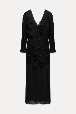 Fashion VESTIDO LARGO FRUNCES ZW COLLECTION Mujer Vestidos