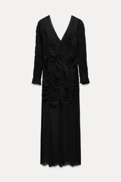 Fashion VESTIDO LARGO FRUNCES ZW COLLECTION Mujer Vestidos