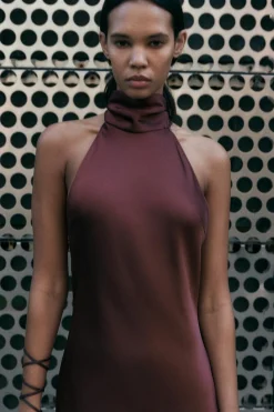 Discount VESTIDO LARGO HALTER Mujer Vestidos