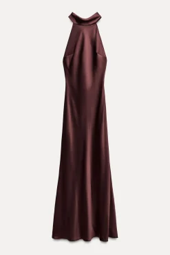 Discount VESTIDO LARGO HALTER Mujer Vestidos