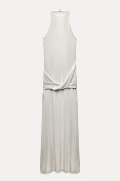 Sale VESTIDO LARGO HALTER FOIL Mujer Vestidos