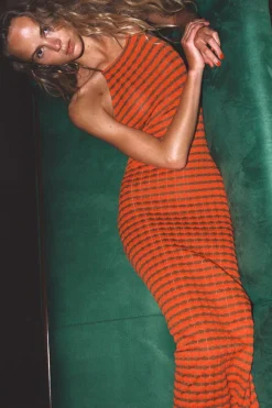 Fashion VESTIDO LARGO HALTER JAQUARD Mujer Vestidos