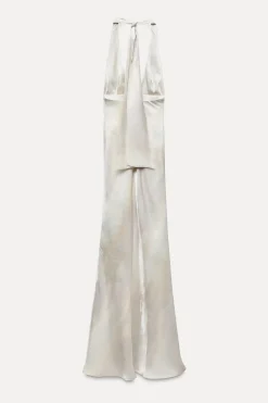 Sale VESTIDO LARGO HALTER SATINADO Mujer Vestidos