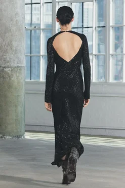 Fashion VESTIDO LARGO LENTEJUELAS Mujer Vestidos