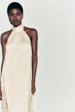 Online VESTIDO LARGO PLISADO Mujer Vestidos