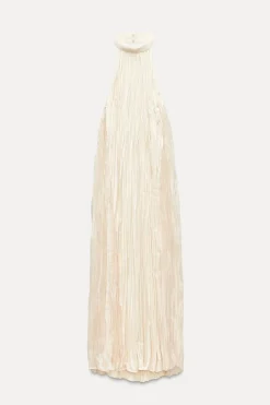 Online VESTIDO LARGO PLISADO Mujer Vestidos