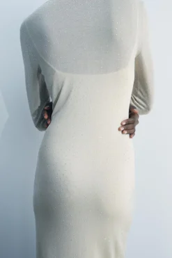 Best VESTIDO LARGO PUNTO BRILLOS Mujer Vestidos|Cárdigan / Jerséis