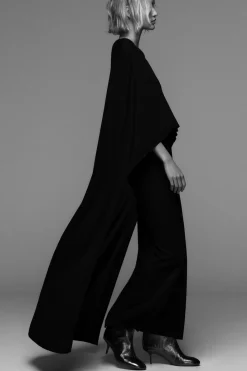 Fashion VESTIDO LARGO PUNTO CAPA Mujer Vestidos|Cárdigan / Jerséis