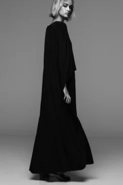 Fashion VESTIDO LARGO PUNTO CAPA Mujer Vestidos|Cárdigan / Jerséis