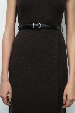 Online VESTIDO LARGO PUNTO CINTURÓN Mujer Vestidos|Cárdigan / Jerséis