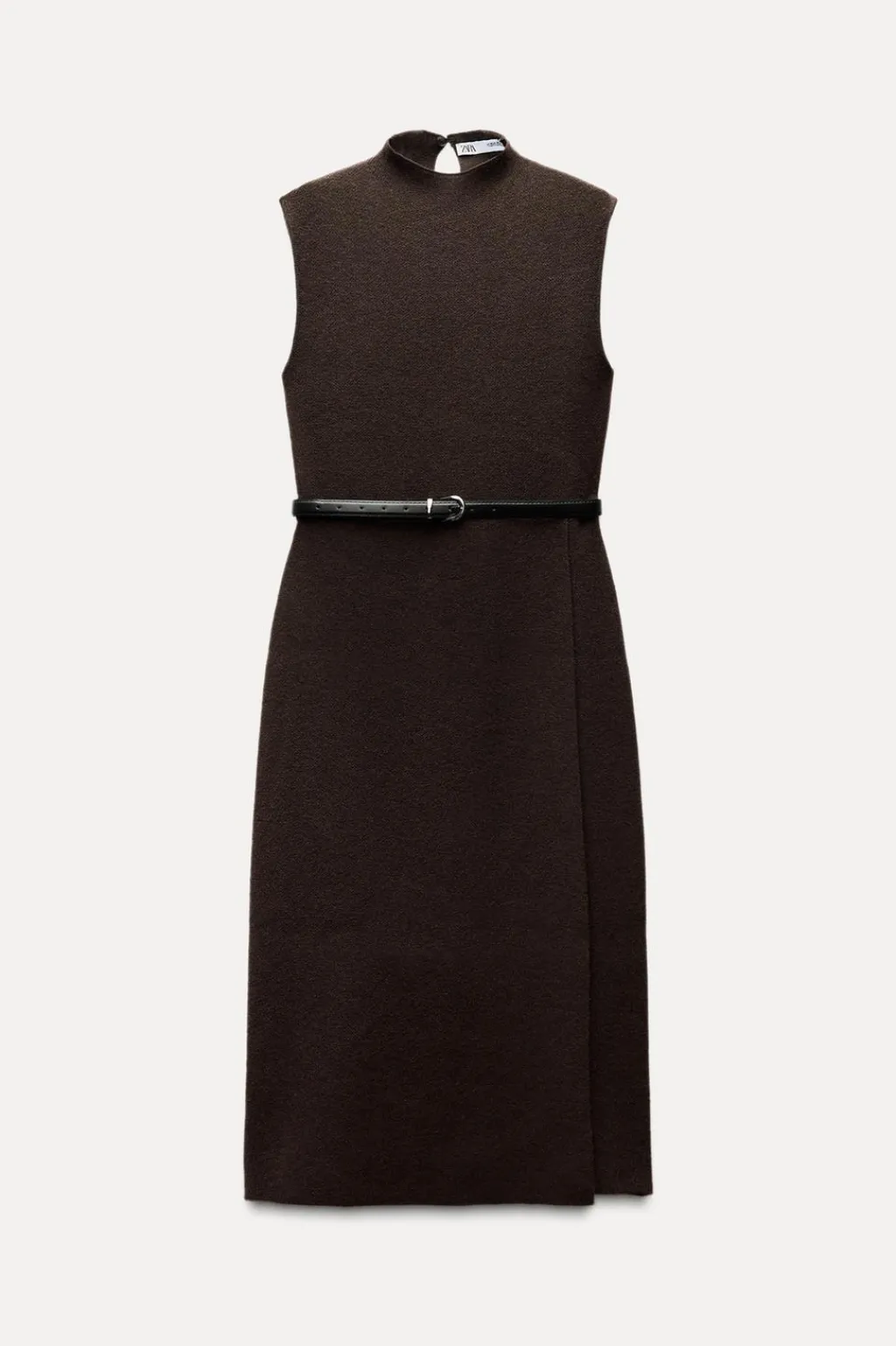 Online VESTIDO LARGO PUNTO CINTURÓN Mujer Vestidos|Cárdigan / Jerséis