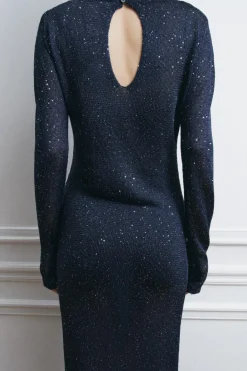 Clearance VESTIDO LARGO PUNTO LENTEJUELAS Mujer Vestidos|Cárdigan / Jerséis