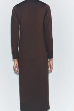 Best VESTIDO LARGO PUNTO LISO Mujer Vestidos|Cárdigan / Jerséis