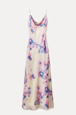 Outlet VESTIDO LARGO SATINADO ESPALDA DESCUBIERTA Mujer Vestidos