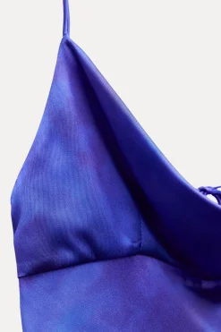 Hot VESTIDO LARGO SATINADO ESTAMPADO Mujer Vestidos