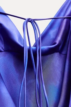 Hot VESTIDO LARGO SATINADO ESTAMPADO Mujer Vestidos