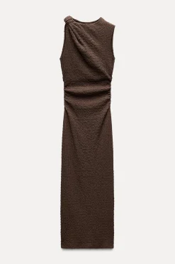 Online VESTIDO LARGO TEXTURA NUDO Mujer Vestidos