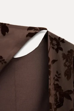 Clearance VESTIDO LARGO TUL FLOCADO Mujer Vestidos