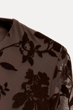 Clearance VESTIDO LARGO TUL FLOCADO Mujer Vestidos