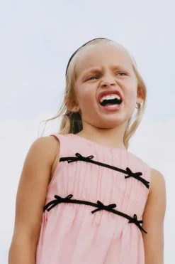 Niños ZARA 1½ - 6 Años·Vestidos / Petos|6 - 18 Meses·Vestidos / Monos<VESTIDO LAZOS CONTRASTE