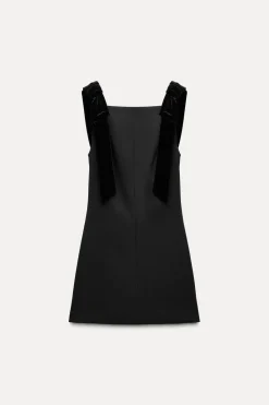 Discount VESTIDO LAZOS TERCIOPELO Mujer Vestidos