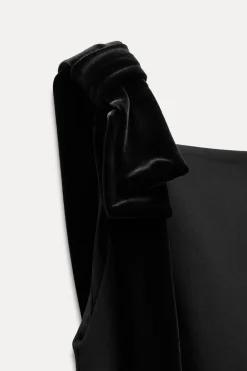 Discount VESTIDO LAZOS TERCIOPELO Mujer Vestidos