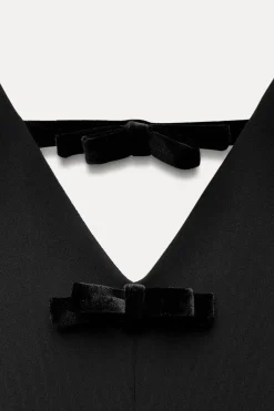 Outlet VESTIDO LAZOS TERCIOPELO ZW COLLECTION Mujer Vestidos