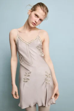 Online VESTIDO LENCERO BORDADOS ABALORIOS Mujer Vestidos