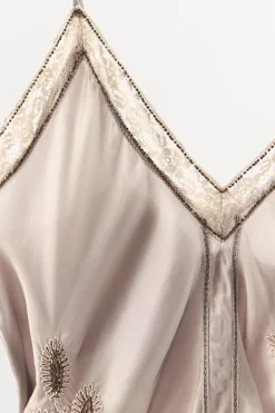 Online VESTIDO LENCERO BORDADOS ABALORIOS Mujer Vestidos