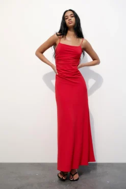 Online VESTIDO LENCERO DRAPEADO Mujer Vestidos