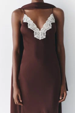 Sale VESTIDO LENCERO ENCAJE ZW COLLECTION Mujer Vestidos