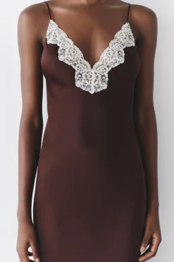 Sale VESTIDO LENCERO ENCAJE ZW COLLECTION Mujer Vestidos