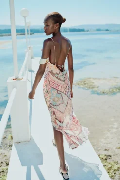 Best VESTIDO LENCERO ESTAMPADO PATCHWORK Mujer Vestidos