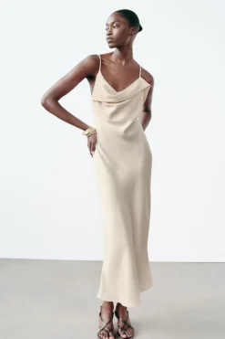 Online VESTIDO LENCERO SATINADO Mujer Vestidos