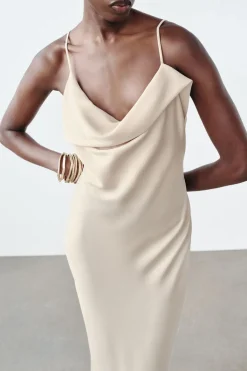 Online VESTIDO LENCERO SATINADO Mujer Vestidos