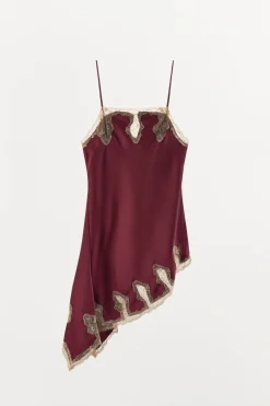 New VESTIDO LENCERO SATINADO ENCAJE Mujer Vestidos|Lenceria