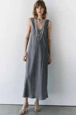 Sale VESTIDO LENCERO SEDA 100% ZW COLLECTION Mujer Vestidos