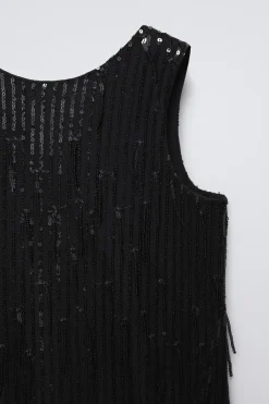 Niños ZARA 6 - 14 Años·Vestidos / Monos<VESTIDO LENTEJUELAS FLECOS