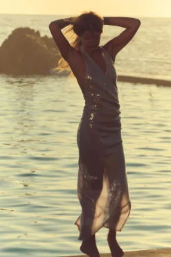 Outlet VESTIDO LENTEJUELAS FRUNCES Mujer Vestidos