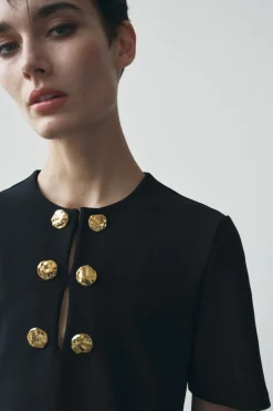 Online VESTIDO MANGA CORTA BOTONES Mujer Vestidos