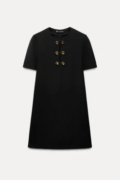 Online VESTIDO MANGA CORTA BOTONES Mujer Vestidos